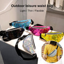Women Sequins Laser Waist Pack Multi-functional Sports Chest Waist Bag(Blue)