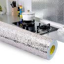 Kitchen Wall Stove Aluminum Foil Oil-proof Stickers Anti-fouling High-temperature Self-adhesive Croppable Wallpaper Wall Sticker, Size:40cmx5m Style:Orange Peel