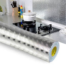 Kitchen Wall Stove Aluminum Foil Oil-proof Stickers Anti-fouling High-temperature Self-adhesive Croppable Wallpaper Wall Sticker, Size:40cmx5m Style: Cube