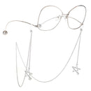 2 PCS Non-slip Metal Glasses Pendant with Pearl Pendant Glasses Chain(Silver)