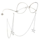 2 PCS Non-slip Metal Glasses Pendant with Pearl Pendant Glasses Chain(Silver)