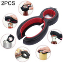 2 PCS 6 in 1 Multi-Function Twist Bottle Opener All in One Jar Gripper Wine Beer Lid Twist Off Jar Opener Claw(Red)