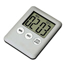 2 PCS Super Thin LCD Digital Screen Kitchen Timer Cooking Count Up Countdown Alarm Magnet Clock(Silver)