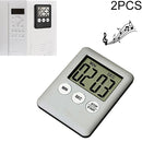 2 PCS Super Thin LCD Digital Screen Kitchen Timer Cooking Count Up Countdown Alarm Magnet Clock(Silver)