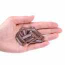 20 PCS 32mm 9-teeth Hair Extension Clips Snap Metal Clips With Silicone Back(Blonde)