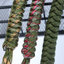 Outdoor Security Protection Black Monkey Fist Steel Ball Bearing Self Defense Lanyard Survival Key Chain(Camouflage Green1)