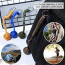 Outdoor Security Protection Black Monkey Fist Steel Ball Bearing Self Defense Lanyard Survival Key Chain(Camouflage Green1)