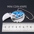 Portable Mini Folding Blade Knife Pocket Small Outdoor Military Survival Knifes Keychain Multitool Self Defense(Gold)
