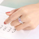 Crystal Vine Leaf Design Engagement Ring Fashion For Women Jewelry, Ring Size:7(Sky blue)