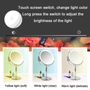 Desktop Double-SidedRound LED Luminous Makeup Mirror Liftable Magnifying Mirror, Specification:Plane + 7 Times Magnification(8-inch Rechargeable)