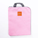 Canvas A4 File Folder Document Bag Business Briefcase Paper Storage Organizer Bag Stationery School Office Supplies(Pink)