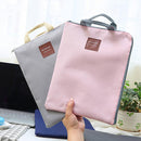Canvas A4 File Folder Document Bag Business Briefcase Paper Storage Organizer Bag Stationery School Office Supplies(Pink)