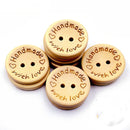 100 PCS/Set Natural Color Wooden Buttons Handmade Love Letter Wood Button Craft DIY Baby Apparel Accessories(15mm)