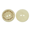 100 PCS/Set Natural Color Wooden Buttons Handmade Love Letter Wood Button Craft DIY Baby Apparel Accessories(15mm)