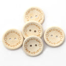 100 PCS/Set Natural Color Wooden Buttons Handmade Love Letter Wood Button Craft DIY Baby Apparel Accessories(15mm)