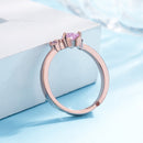 Women Crystal Cute Cat Claw Opening Adjustable Ring Jewelry(Pink diamond Rose gold)