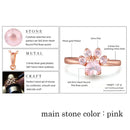 Women Crystal Cute Cat Claw Opening Adjustable Ring Jewelry(Pink diamond Rose gold)