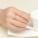 Women Crystal Cute Cat Claw Opening Adjustable Ring Jewelry(Pink diamond Rose gold)