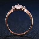 Women Crystal Cute Cat Claw Opening Adjustable Ring Jewelry(Pink diamond Rose gold)