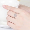 Women Crystal Cute Cat Claw Opening Adjustable Ring Jewelry(White diamond rose gold)