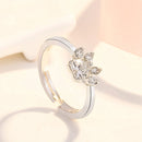 Women Crystal Cute Cat Claw Opening Adjustable Ring Jewelry(White diamond white gold)