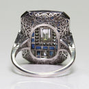 Luxury Square Women Crystal Zircon Engagement Ring, Ring Size:9(Red)