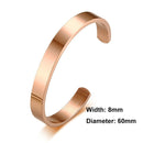 8mm Width Women Men Stainless Steel Surface Bracelet Bangle(Black)