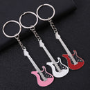 2 PCS Creative Guitar Keychain Metal Musical Instrument Pendant(Black)