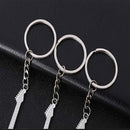 2 PCS Creative Guitar Keychain Metal Musical Instrument Pendant(Blue)