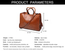Leather Handbags Big Women Bag Casual Female Bags Trunk Tote Shoulder Bag Ladies Large Bolsos, Color:Coffee
