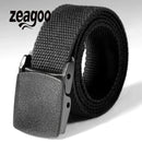3Pcs Waist Adjustable Outdoor Belt Military Nylon Belt Men Army Style Belt(Black)