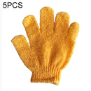 5 PCS Shower Bath Gloves Exfoliating Spa Massage Scrub Body Glove(Orange)