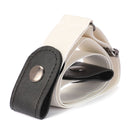 Buckle-free Elastic Force PU Leather Waistband, Length: 110cm(White)