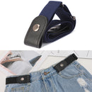 Buckle-free Elastic Force PU Leather Waistband, Length: 110cm(Blue)