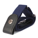 Buckle-free Elastic Force PU Leather Waistband, Length: 110cm(Blue)