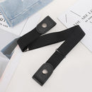 Buckle-free Elastic Force PU Leather Waistband, Length: 110cm(Blue)