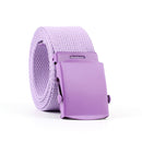 Unisex Smooth Buckle Canvas Woven Belt, Size:130 x 3.8cm(Purple)