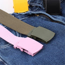 Unisex Smooth Buckle Canvas Woven Belt, Size:130 x 3.8cm(Black)