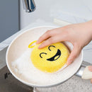 4 PCS/Set Cartoon Smiley Dishwashing Sponge Wipe Kitchen Double-sided Scouring Pad, Style:Acupuncture Rub