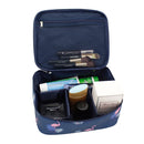 Large Capacity Portable Lady Waterproof Padded Travel Cosmetic Bag Beautician Storage Bags Women Makeup Bag(Style B Blue Flamingo)