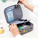 Large Capacity Portable Lady Waterproof Padded Travel Cosmetic Bag Beautician Storage Bags Women Makeup Bag(Style A Grey Lemon)