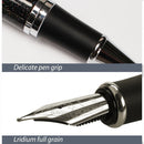 X750 Stationery Stainless Steel Fountain Pen Medium Nib Ink Pens School Oiifice Gift, Nib Size:1.1mm(Silver)