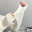 Autumn and Winter Long Thick Warm Cashmere Sleeves Fingerless Fake Sleeves, Size:One Size(Medium Gray)