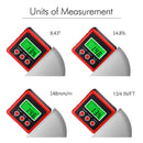 3 Button Mini Precision Magnetic Digital Tilt Box / Tilt Meter / Inclinometer(Red)