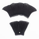Spring and Autumn Ladies Double Fake Sleeve Lace Hollow Hook Flower Cuff Decoration Accessories(Black Pleated)
