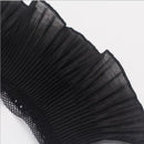 Spring and Autumn Ladies Double Fake Sleeve Lace Hollow Hook Flower Cuff Decoration Accessories(Black Pleated)