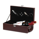 Wine Gift Box Double Stick with Tools Wine Gift Box Leather Box(Brown)