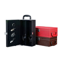 Wine Gift Box Double Stick with Tools Wine Gift Box Leather Box(Brown)