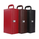 Wine Gift Box Double Stick with Tools Wine Gift Box Leather Box(Brown)