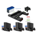 DOBE For PS4 / SLIM / PRO Multi-function Cooling Base Cooling Fan + Disc Rack + Dual Charge with LED Lights